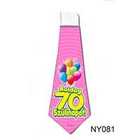  Nyakkendő NY081 Boldog 70. Szülinapot rózsaszín - Tréfás Nyakkendő