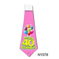  Nyakkendő NY078 Boldog 40. Szülinapot rózsaszín - Tréfás Nyakkendő