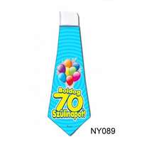  Nyakkendő NY089 Boldog 70. Szülinapot kék - Tréfás Nyakkendő