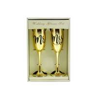 Esküvői pezsgőspohár 2db arany Mr./Mrs. 1133 - Esküvői kellékek