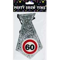  Party nyakkendő 60 évszámos ezüst 20cm 607321