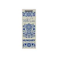  Ajándéktasak italos Hungary with love kék 12,5x10x34cm 02133