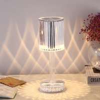  Crystal 3 színű Design Led lámpa érintőkapcsolós Akkumulátoros Led asztali lámpa USB - Henger...