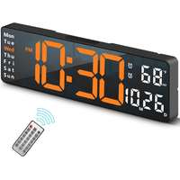  Big Design Digitális asztali - fali Led óra, ébresztőóra, dátum, hőmérséklet, távirányítóval, 32c...