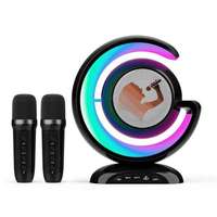  Bluetooth Fényshow Karaoke hangszóró vezeték nélküli 2db wireless mikrofonnal Led RGB fényjáték T...