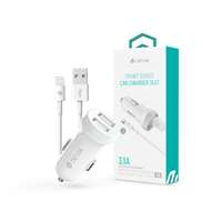  Devia szivargyújtós töltő adapter 2xUSB bemenettel + USB - Lightning kábel - 5V/3,1A - Devia S...