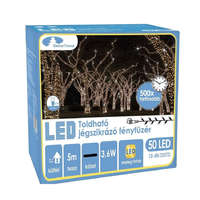 Dekortrend Kültéri kontakt led jégszikrázó fényfüzér 40 db meleg fehér és 10 db villogó hideg feh