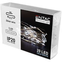 Entac ENTAC Karácsonyi beltéri drótfüzér 20 LED CW 1m (2AA-nem tartozék)