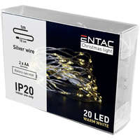 Entac ENTAC Karácsonyi beltéri drótfüzér 20 LED WW 1m (2AA-nem tartozék)