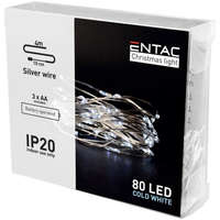 Entac ENTAC Karácsonyi beltéri drótfüzér 80 LED CW 4m (3AA-nem tartozék)