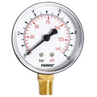 Ferro FERRO Nyomásmérő, alsós csatlakozású 10bar 63mm 1/4"