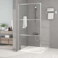 vidaXL Ezüstszínű átlátszó ESG üveg zuhanyfal 100 x 195 cm