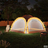 vidaXL Szürke és narancs sátor LED-del és 4 oldalfallal 3,6x3,6x2,3 m