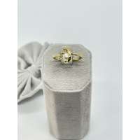 Arany gyémánt gyűrű édesvízi gyönggyel