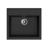 Mofém MOFÉM ZENIT 1B 1 MEDENCÉS GRÁNIT MOSOGATÓTÁLCA 560*510; 215MM MÉLY CSAPTELEP FUTRAT NÉLKÜL; RÁÉPÍTHETŐ; METÁL FEKETE