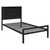 Timeless Home Hanna fém ágykeret ajándék ágyráccsal, több méretben és színben-Fekete 90x200 cm-es-fekete