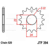  Lánckerék első JTF394 520 14 fogas