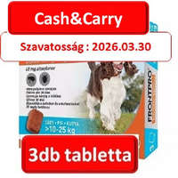 Boehringer Ingelheim Cash&Carry : FRONTPRO® rágótabletta kutyáknak (>10–25 kg) 68 mg; 3db tabletta , Termék szavatosság : 2026.03.28