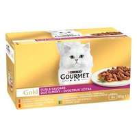 Gourmet GOURMET GOLD Duó élmény nedves macskaeledel 4x85g , ( kacsa-pulyka , marha-csirke, tengerihal spenóttal , nyúl-máj )