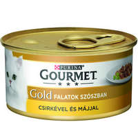 Gourmet GOURMET GOLD Csirkével és májjal szószban nedves macskaeledel 85g