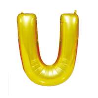  Arany színű, betű alakú fólia lufi, léggömb – U