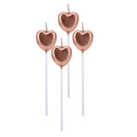 4 darabos gyertya szett – Szív – Rose Gold
