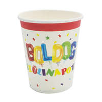 6 darabos papír pohár – Boldog szülinapot felirattal