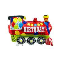 Fólia lufi – Vonat, mozdony – Happy Birthday - Piros