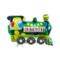Fólia lufi – Vonat, mozdony – Happy Birthday - Zöld