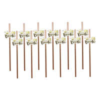 12 darabos papír szívószál – Lánybúcsú – Team Bride – Rose Gold