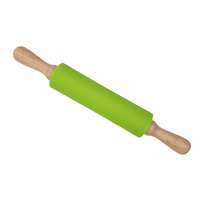 Szilikon sodrófa, nyújtófa fa nyéllel - 38 cm