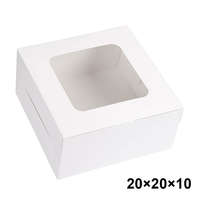  Ablakos süteményes doboz – Fehér – 20 cm × 20 cm