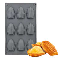 9 részes szilikon forma - Madeleine – Medvetalp, Mandula forma