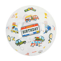  Gömb alakú buborék lufi – 50 cm - Happy Birthday - Autó