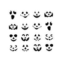  Halloween-i fólia matrica szett – Tök arcok