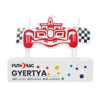 Torta gyertya, születésnapi gyertya – Forma 1 autó versenyző és zászló