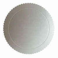  Ezüst színű, kör alakú fodros tortaalátét, tortakarton – 20 cm