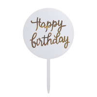 Sziluett tortadekoráció, torta beszúró – Happy Birthday – Fehér
