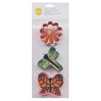 3 darabos fém süteménykiszúró szett – Tavasz – Virág, szitakötő és pillangó