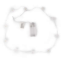 Entac Karácsonyi Beltéri Műanyag Füzér Hópehely 10 LED WW 1,3m (2AA nt.)