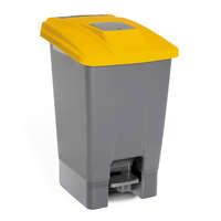 PLANET Szelektív hulladékgyűjtő konténer, műanyag, pedálos, fém színű, sárga, 100L