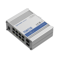 Teltonika Networks TSW210 Ipari Switch | 8 x Gigabit Ethernet port és 2 x SFP port | Integrált DIN rögzítés