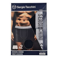 Sergio Tacchini Sergio Tacchini férfi pamut boxeralsó - 2 db/csomag - fekete szürke felirattal - XXL