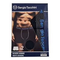 Sergio Tacchini Sergio Tacchini férfi pamut boxeralsó - 2 db/csomag - fekete kék felirattal - XXL