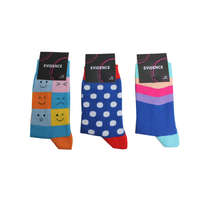 ExityKft. Női pamut zokni - 3 pár - kék - 39-42 - csíkos-pöttyös-kockás - Evidence