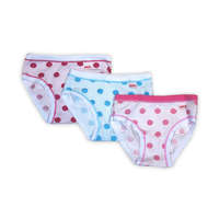 TopItaliaModa Pamut lányka bugyi - Pamutdzsörzé - 3 darabos - pöttyös - rózsaszín-pink-világoskék - 110