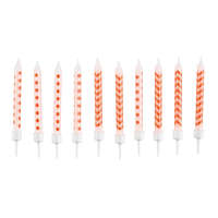 Színes Narancs Orange spirál tortagyertya, gyertya szett 10 db-os