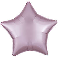 Szatén Rózsaszín Silk Pastel csillag fólia lufi 48 cm