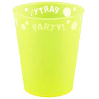 Party Yellow Fluorescent, Sárga micro prémium műanyag pohár 250 ml