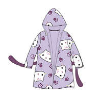 Gabi babaháza Cat Purple gyerek köntös 3 - 8 év / 98 - 128 cm